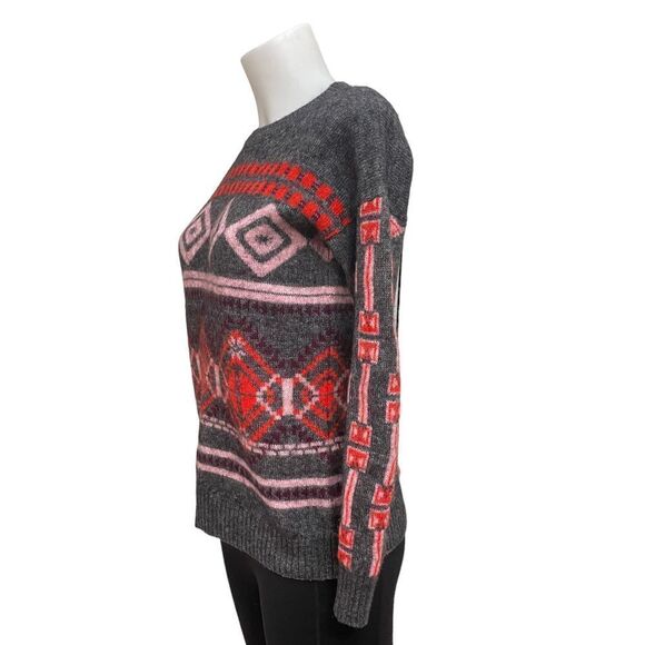J.CREW NORDIC FAIR ISLE WOOL BLEND KNIT CREWNECK SWEATER multicolored SIZE SMALL - Picture 3 of 9